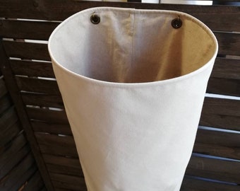 3-Pack Unbleached Canvas Hanging Storage: Laundry Lined Hamper, Toys Organizer, Tall 30 inches
