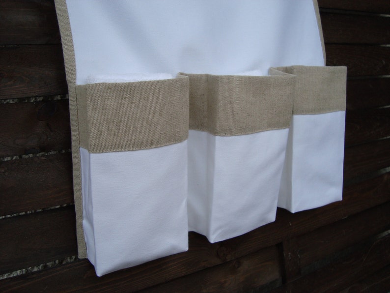 Canvas white changing table runner caddy organizer linen Etsy