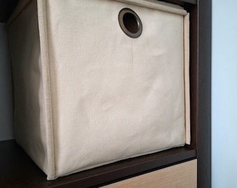 Unbleached Canvas Storage Box: Eco-Friendly Organizer with Grommets