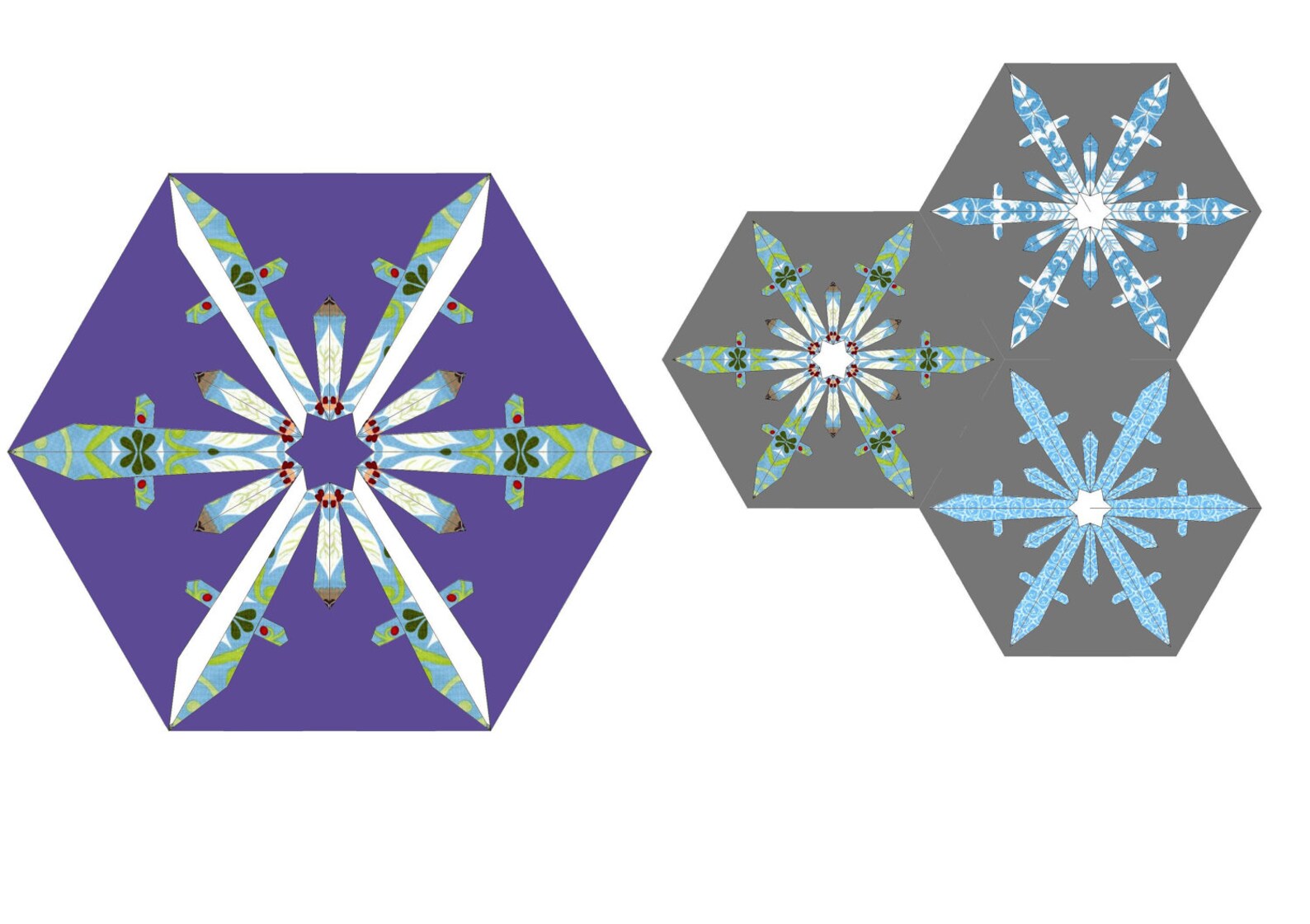 Water Crystals,snowflake Paper Pieced Quilt Block Pattern - Etsy