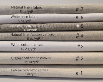 Fabric Sample Pack: Unbleached Cotton & Linen Canvas Swatches