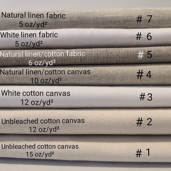 Échantillon de tissu, tissu de coton écru, tissu de lin naturel, tissu de coton naturel, toile de coton, toile robuste, tissu de quartiers longs