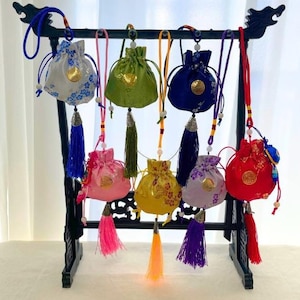 Korean Bokjumeoni Lucky Pouch | Traditional Korean Hanging Home Accent | Good Luck Charm | Handmade in Korea