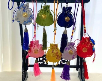Korean Bokjumeoni Lucky Pouch | Traditional Korean Hanging Home Accent | Good Luck Charm | Handmade in Korea