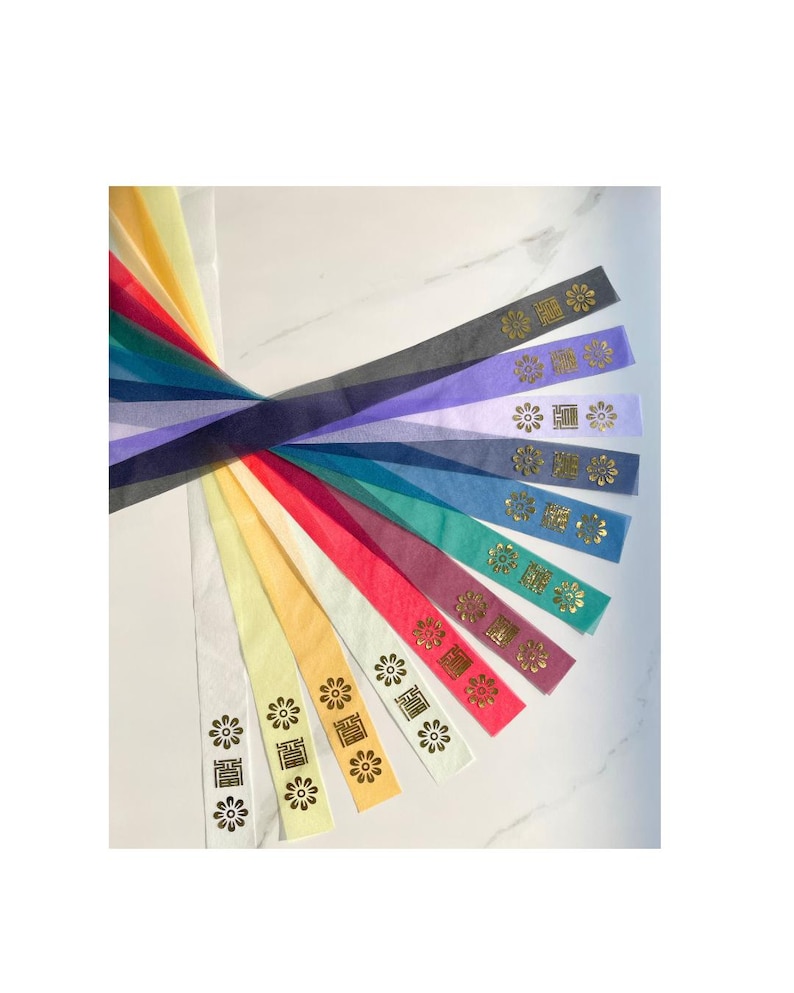 Korean Daenggi Hair Ribbon | Sheer Organza Gold Foil Ribbon | Modern ...
