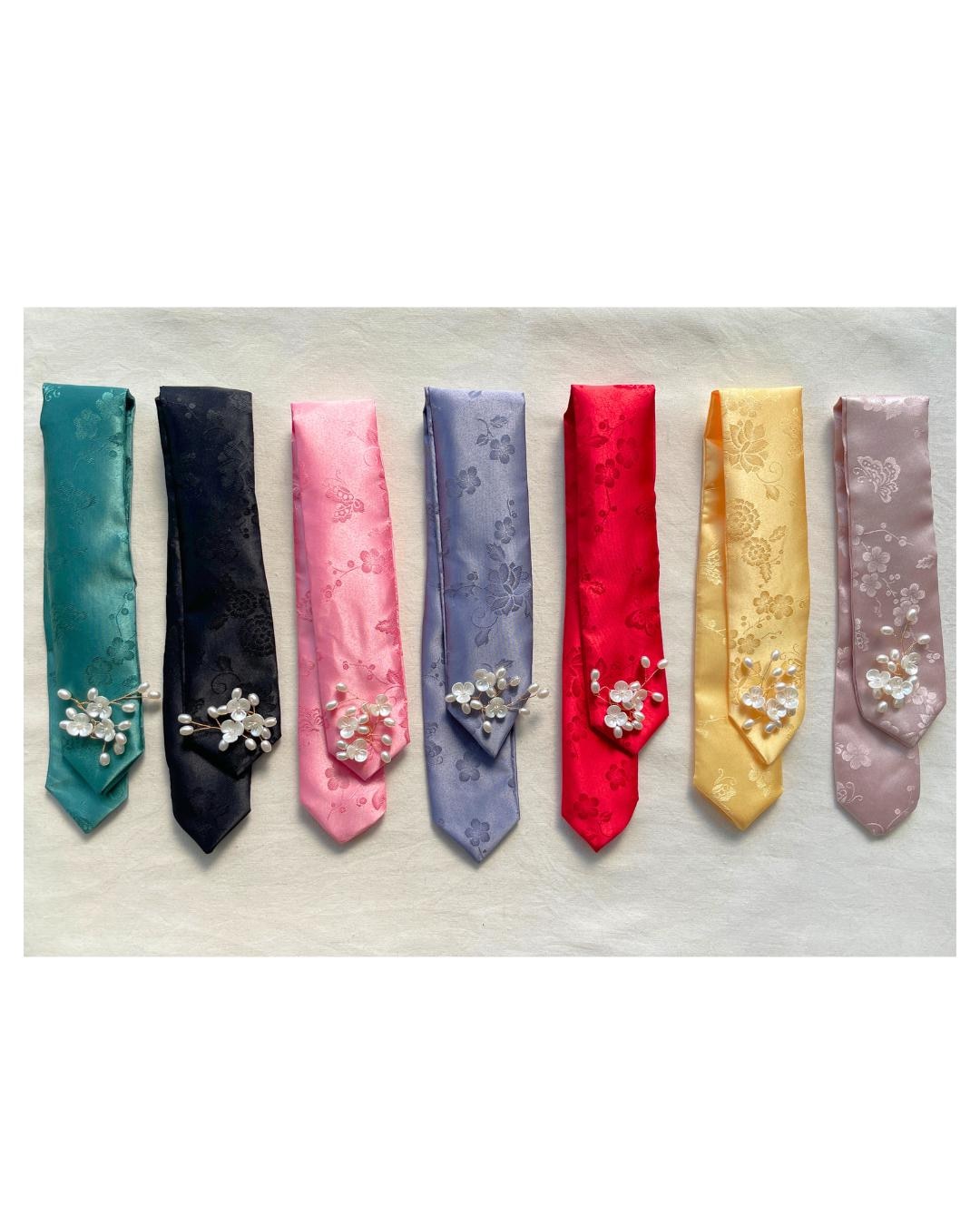 Korean Traditional Danggi Hair Ribbon With Pearl Tteoljam, Hanbok Hair ...