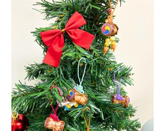Mini koreanische Trommelverzierung (Janggu Knot) - Feiertags-Dekor & kulturelles Geschenk, einzigartige Weihnachtsverzierung, Weihnachtsschmuck,KoreaWeihnachten,Korea-Liebhaber