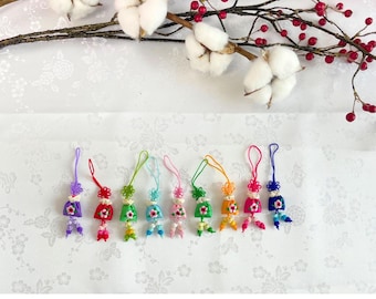 Mini llavero con nudo coreano: amuleto bordado para la bolsa de la suerte, bolso tradicional Maedeup, mini accesorio artesanal