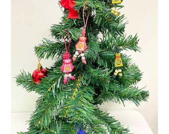 Mini Bokjumeoni Knotenverzierung - koreanische Glücksbeutel-Weihnachtsdekoration, koreanisches traditionelles Bokjumeoni-Ornament, einzigartige Weihnachtsbaumdekoration