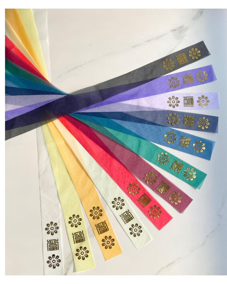 Korean Daenggi Hair Ribbon | Sheer Organza Gold Foil Ribbon | Modern ...