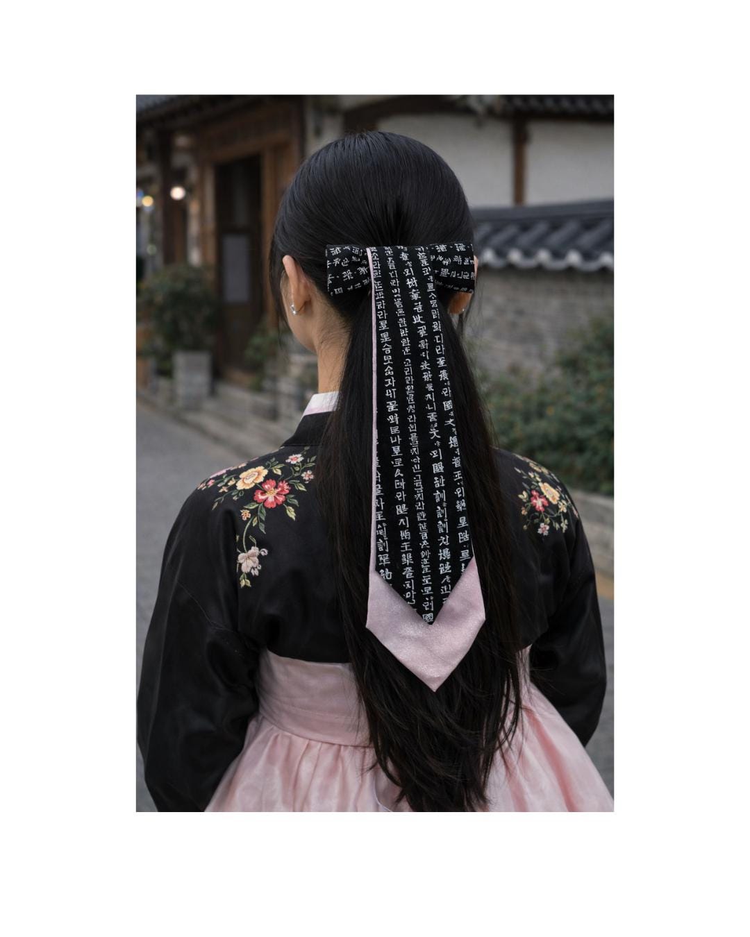 Modern Hanbok Hair Accessory - Korean Hair Bow Black& Silk Daenggi ...