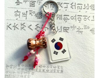 Portachiavi Gufo In Cristallo Con Bandiera Della Corea Del Sud - Souvenir 3D 3,5x5,5 Cm - Regalo Originale Per Uomo E Donna