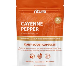 Cayenne Pepper Capsules 1000mg Natural Capsicum Annuum Extract Clean Vegan Supplement