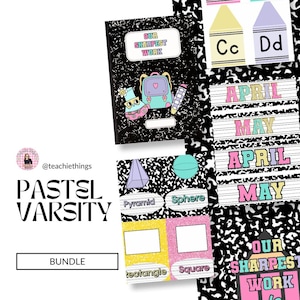 Pastel Varsity Classroom Decor Bundle