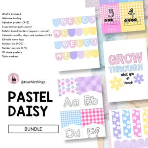 Pastell Daisy Klassenzimmer Dekor Bündel
