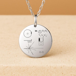 Collana Voyager Golden Record, gioiello a tema spaziale, collana scientifica per gli amanti dell'astronomia, regali NASA