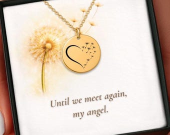 Miskraamketting, op maat gegraveerde paardenbloemsieraden, zwangerschapsverlies cadeau voor moeder, herdenkingsaandenken