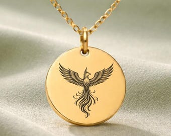 Stijgende feniksketting, op maat gegraveerde sieraden voor kracht, veerkracht en een nieuw begin, nieuw hoofdstukcadeau