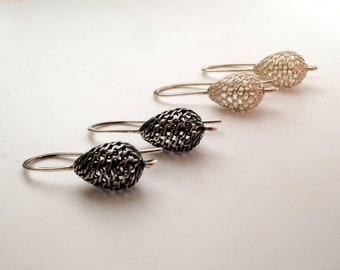 Boucles d'oreilles en argent avec gouttes Filigrane oxydées