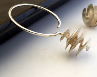 Seed pod earrings in sterling silver handmade