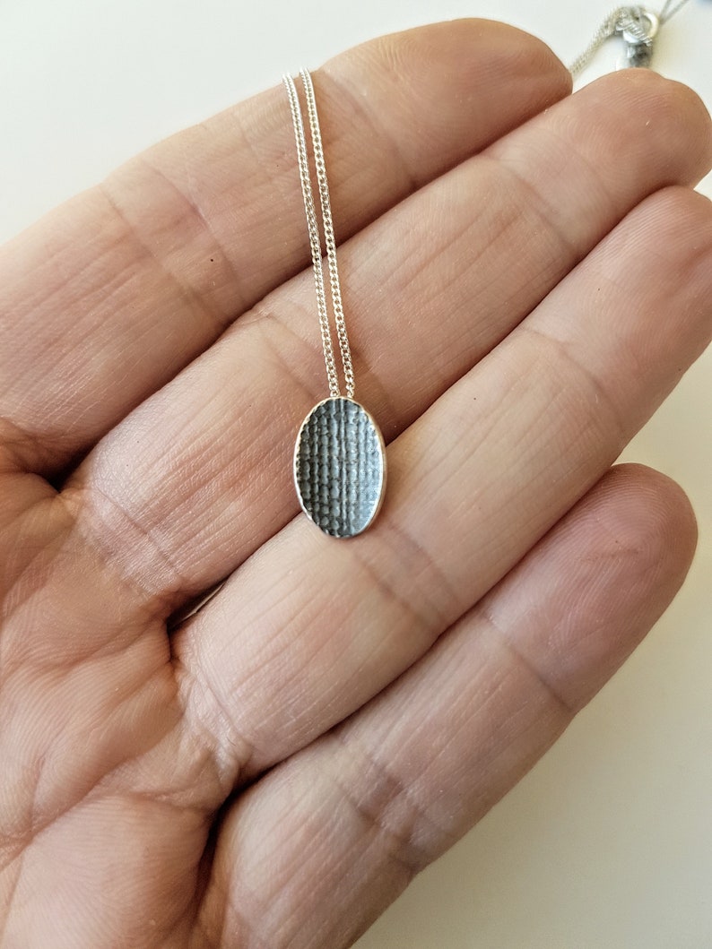 Pendant made in sterling silver with textured surface image 5