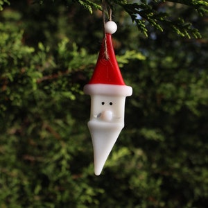 Fused glass santa head father christmas tree decoration ornament hanging beard festive decor window hanging advent gift