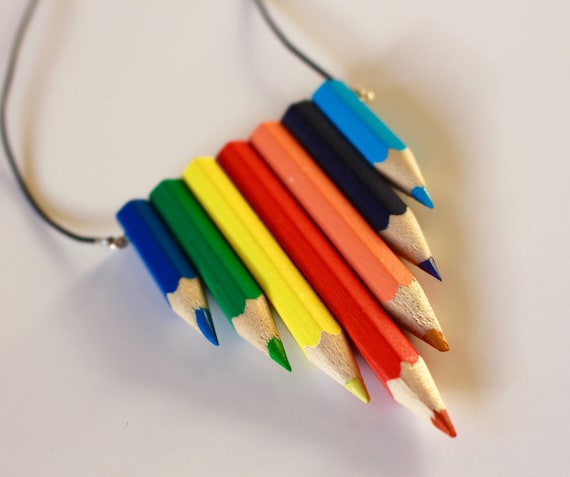 Colored pencil necklace clearance