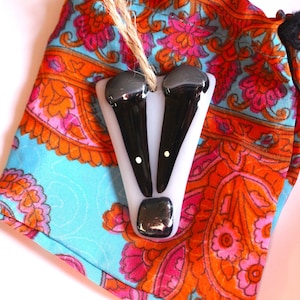 Fused glass badger decoration hanging ornament sun catcher wildlife glass fusing nature lover window hanger