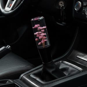 Pink Sakura Shift Knob 6 Inch - Weighted Clear Resin Flower Shift Knob – JDM Custom Gear Shift Knob for Manual Cars & Sim Racing