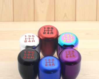 Aluminiowa gałka zmiany biegów z obciążeniem 2,36 cala - dźwignia zmiany biegów JDM - ręcznie robiona gałka zmiany biegów do samochodów z manualną skrzynią biegów - 5 biegów - Sim Racing i iRacing