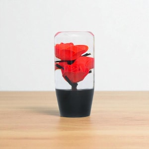 Red Rose Resin Shift Knob 4&quot; - JDM Manual Car Shifter