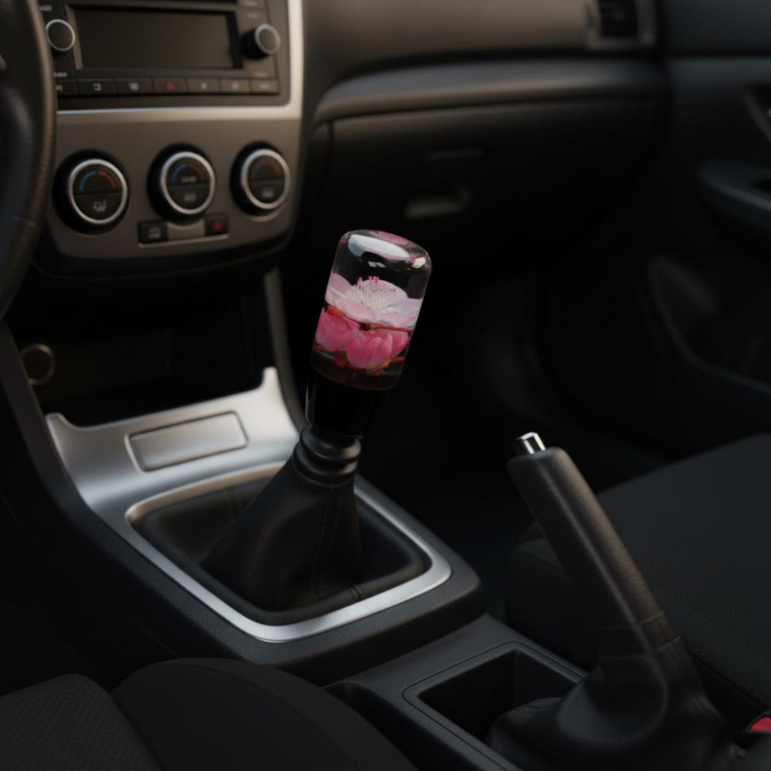 Pink Sakura Weighted Shift Knob 3.9 Inch - Handmade Resin Gear