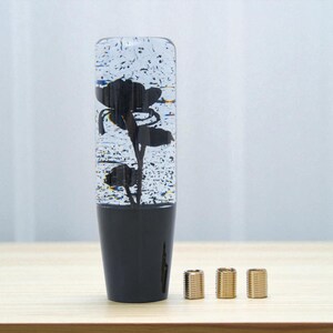 Black Rose Resin Shift Knob: Handmade JDM 6-Speed Gear Shifter