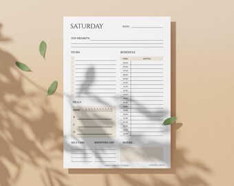 Full Week Planner Set - 7 Days included (A4, A5, Letter,Half Letter) |