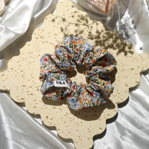 Handmade beautiful WHITE scrunchies - Floral theme