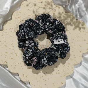 Handmade beautiful BLUE scrunchies - Floral theme