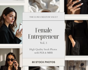 Female Entrepreneur Vol. 3 – 80 Business Stock Photos | Female Entrepreneur Images | PNG | PLR & MRR | Black Office Decor | Content Bundle