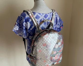 Choice of One Vintage Japanese Obi Upcycled Metallic Fabric
