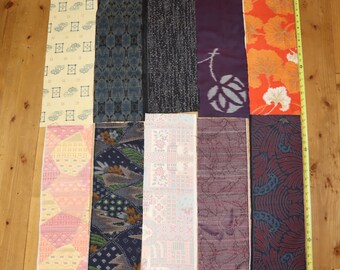 SALE 20/% off 4pc Destash Vintage KIMONO Fabric Small Scrap