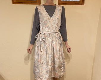 New Handmade Japanese Silk Kimono Dress | Oshima Tsumugi Wrap Pinafore Jumper