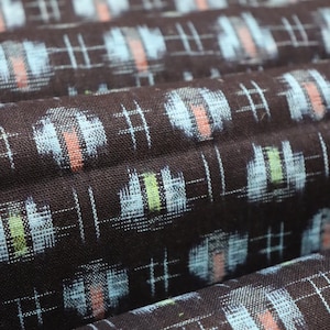 72" Vintage Japanese Indigo Kasuri Ikat Cotton Fabric