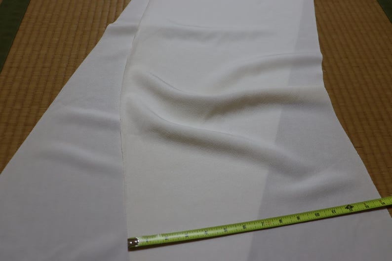 Vintage Hama Chirimen Silk Fabric, Cream Ivory, 60" x 14" image 8
