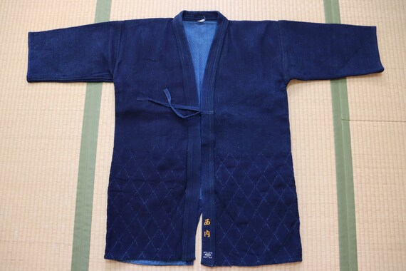 Medium Size 3 Vintage Japanese Aizome Indigo Cott… - image 3