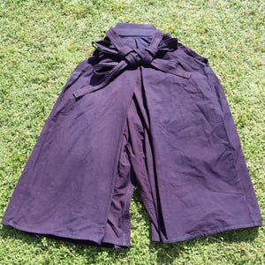 Vintage Japanese Indigo Cotton Hakama Pants for a 5'6