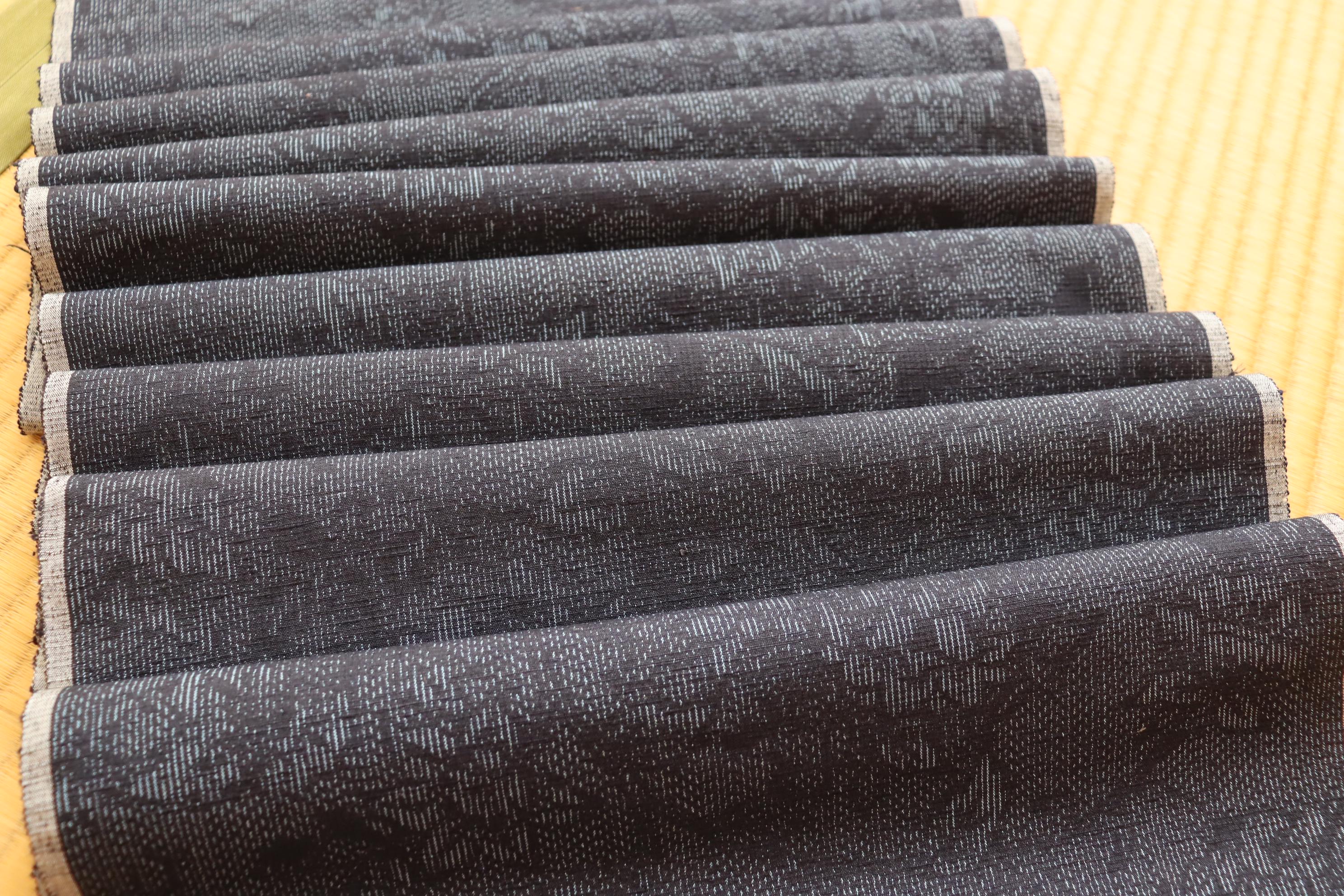 60 Inches Vintage Japanese Woven Floral Yuki Tsumugi Pongee