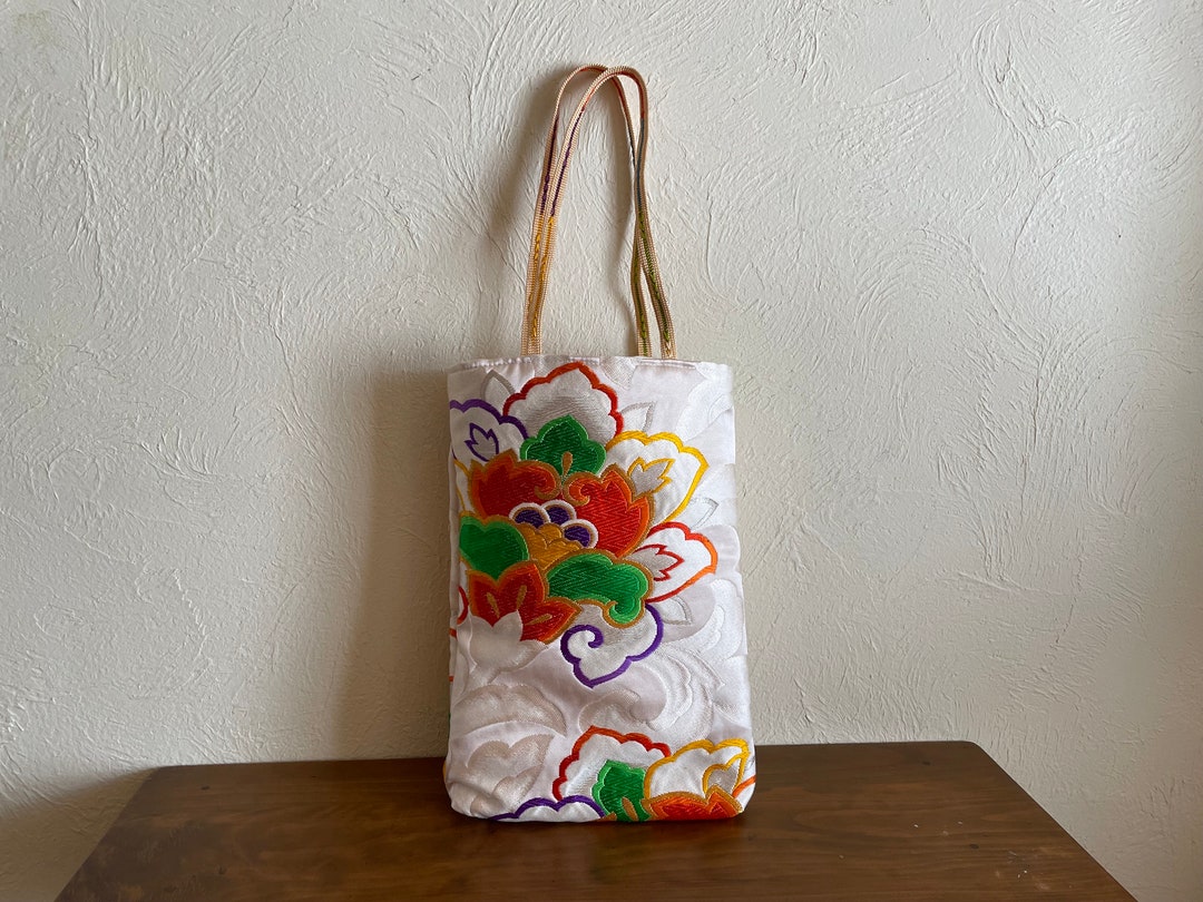 Metallic Ichimatsu Obi Bag