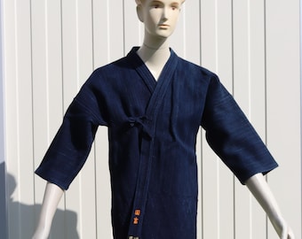 Small Vintage Japanese Indigo Cotton Boro Kendo Gi Jacket Noragi Haori