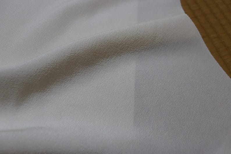 Vintage Hama Chirimen Silk Fabric, Cream Ivory, 60" x 14" image 11