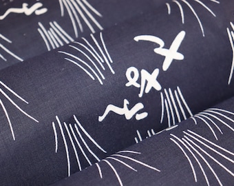 5 FEET long Vintage Japanese Indigo Cotton Yukata Kimono Fabric Advertising