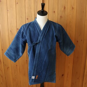 M Vintage Japanese Indigo Cotton Sashiko Boro Kendo Gi Aikido Budo Kimono Jacket Robe Noragi Haori Kendogi